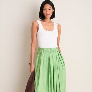 Tuckernuck White Ric Rac Compression Tank - M - Cottagecore Old Money Coastal